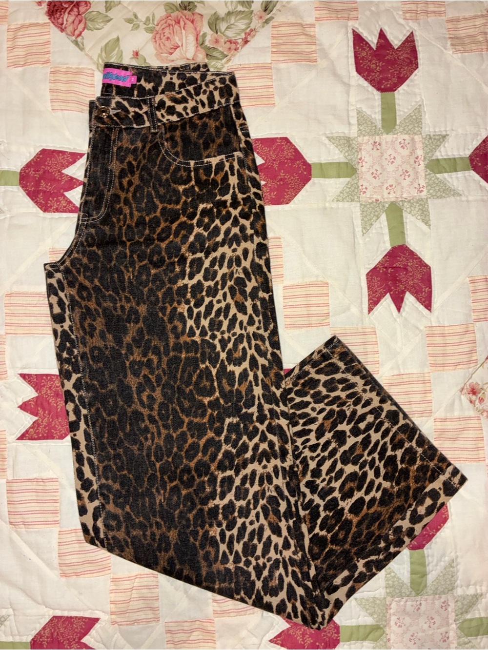 Edikted Leopard Print Baggy jeans
